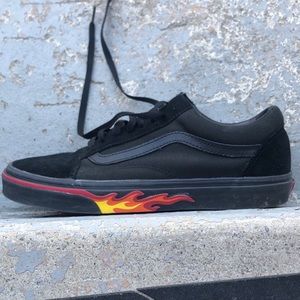 vans authentic black fire